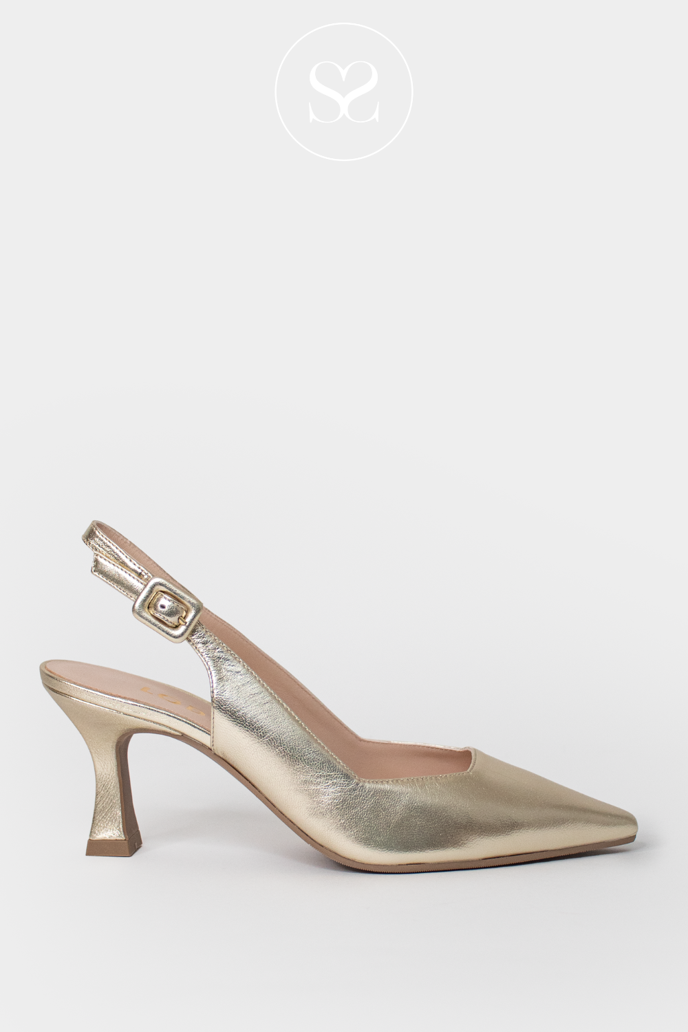 Gold court shoes cheap mid heel
