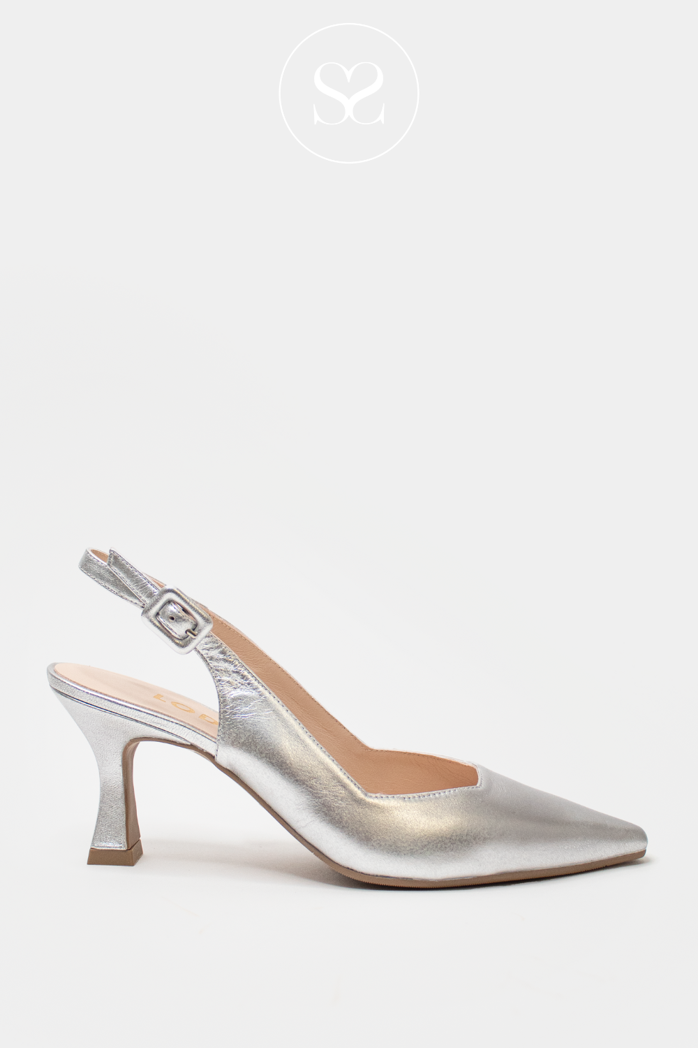 Silver slingback shoes low heel online
