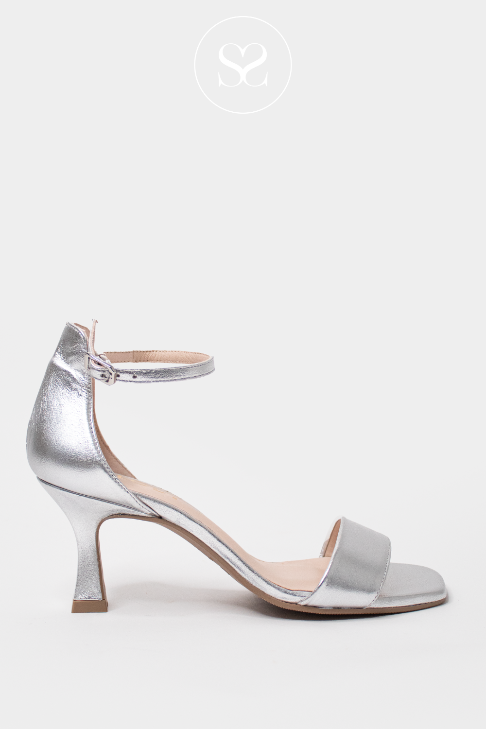 LODI LISCO MID HEEL SANDALS IN SILVER