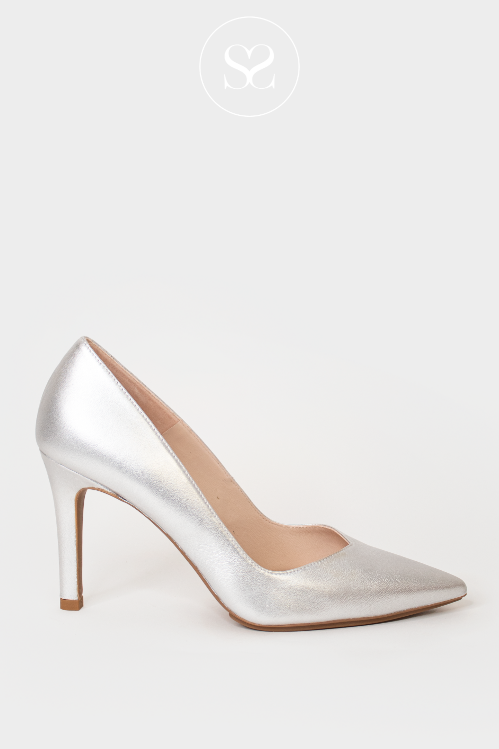 Silver high heel court shoes Clearance