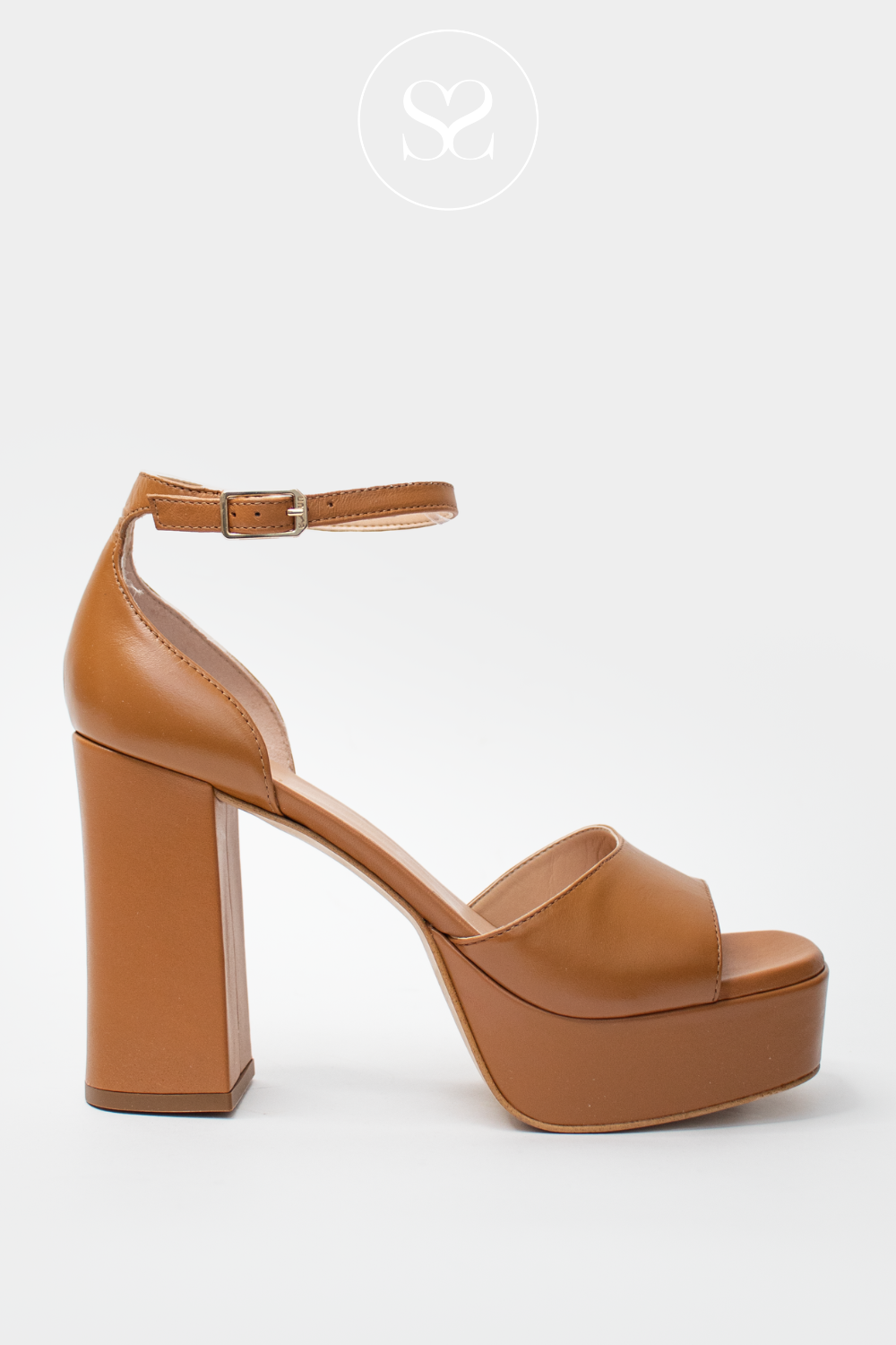 Tan platform 2025 block heels