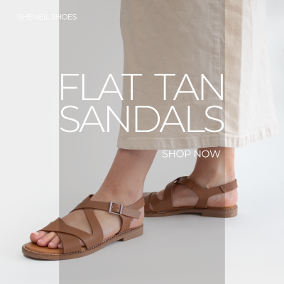 Buy flat tan sandals for women at sheneil shoes in Ireland