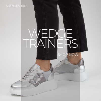 Comfortable, lightweight wedge trainers for ladies available in Ireland at Sheneil Shoes