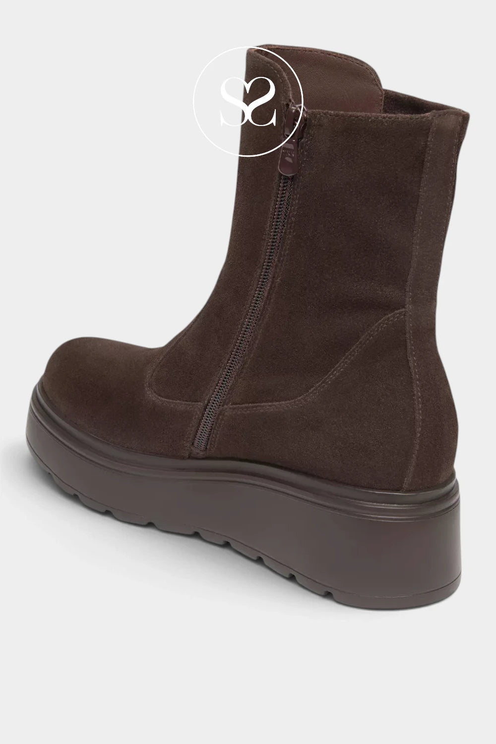 Nero Giardini Brown Suede Wedge Boots - I618111D