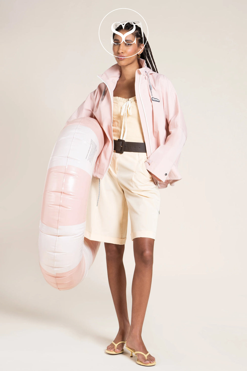 Flotte Stylish Pink Oversized Rain Jacket for Women