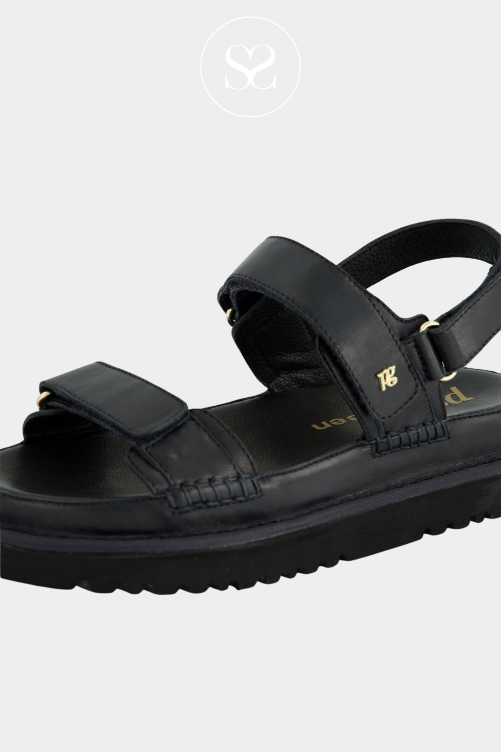 Paul Green Black Leather Walking Sandals - 6175-019