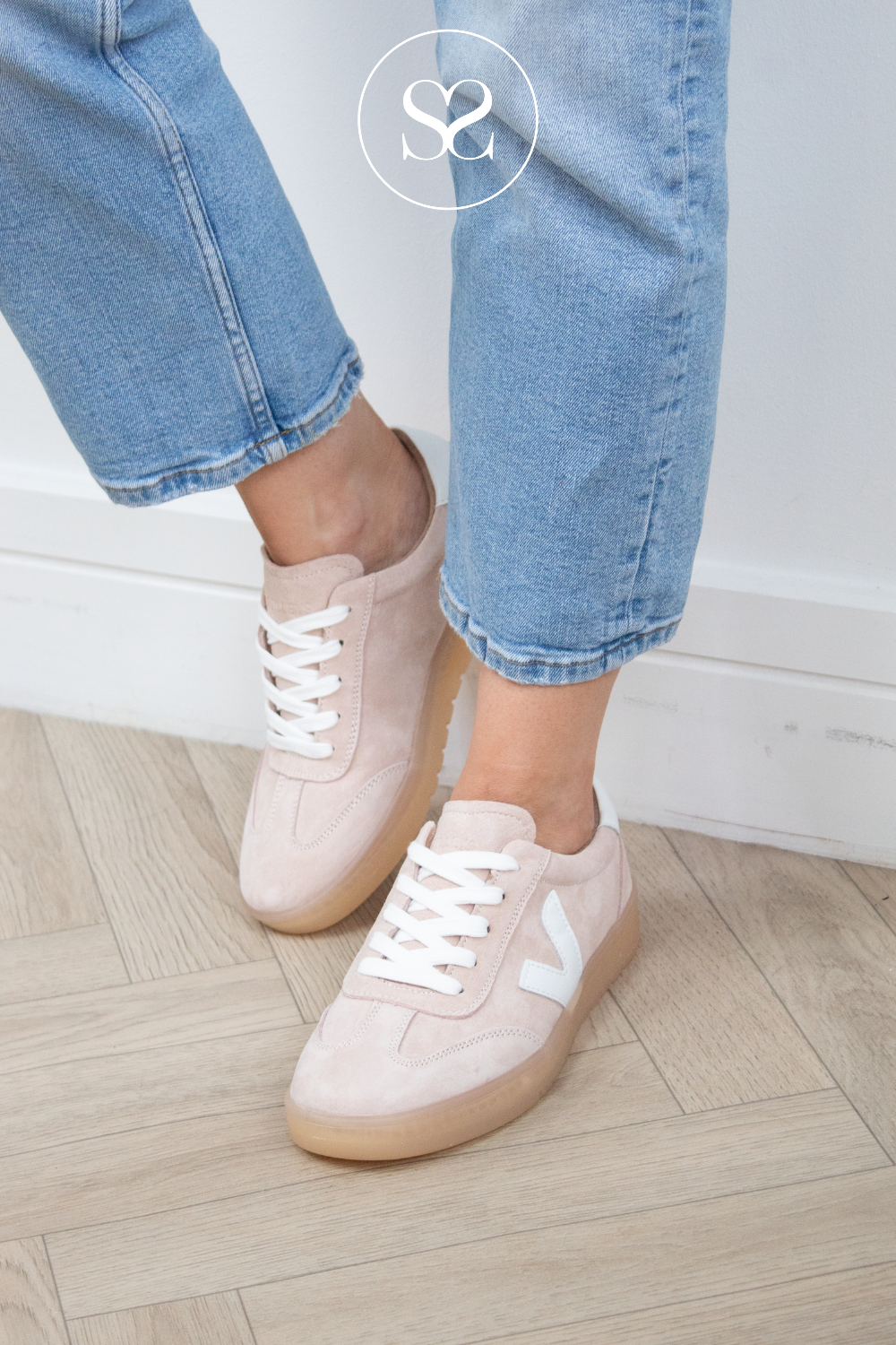DRILLEYS Soft Pink Retro Trainers SIXTY TWO