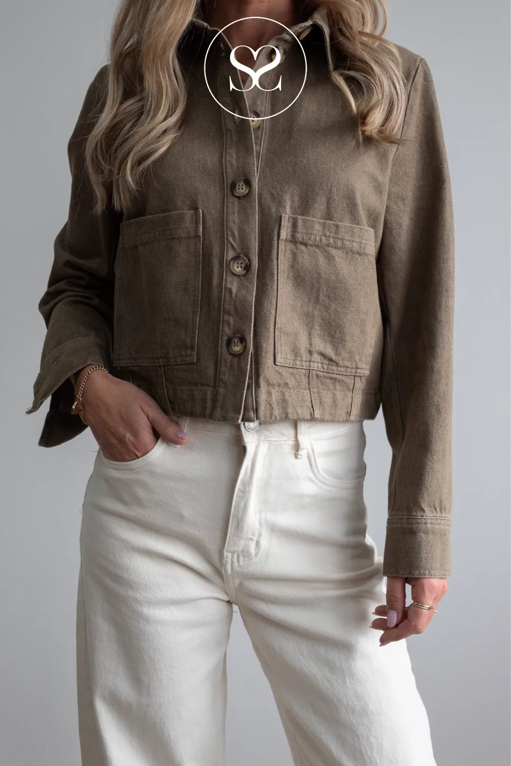 Brown Short Denim Jacket - Marcus