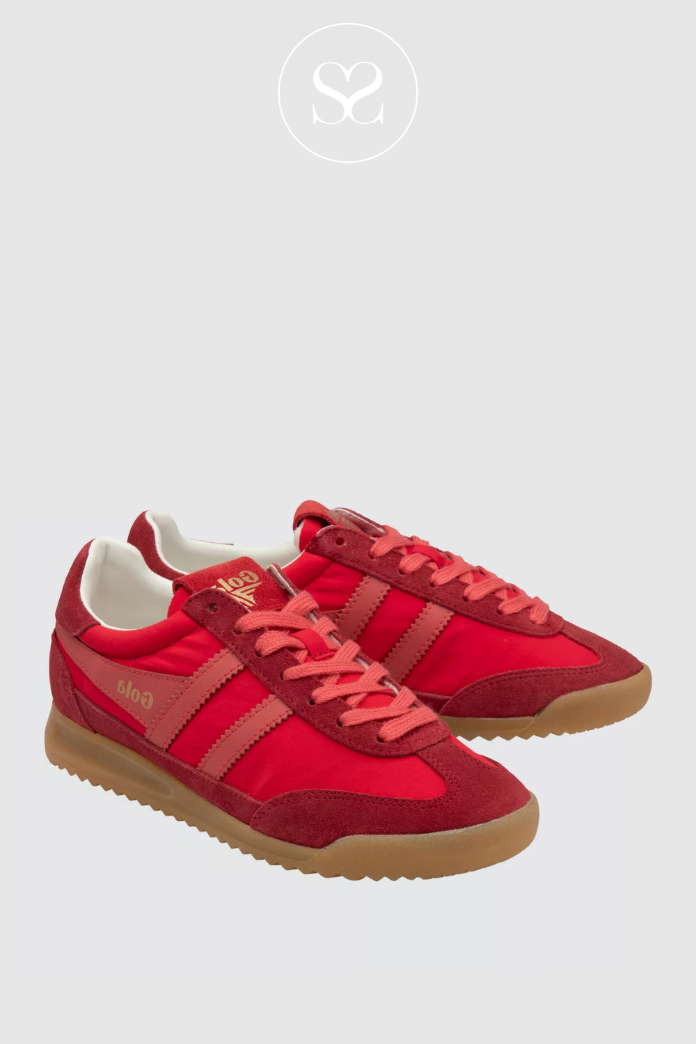 Red and coral ladies sneakers from Gola - Firefly style in Ireland