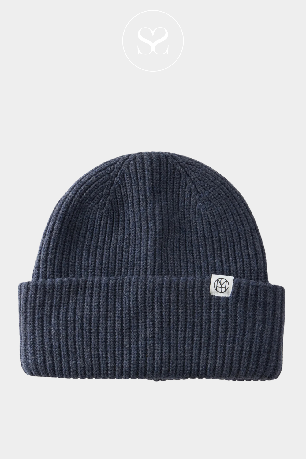 MOSS COPENHAGEN Dark Grey/Denim Beanie Hat - Rachelle