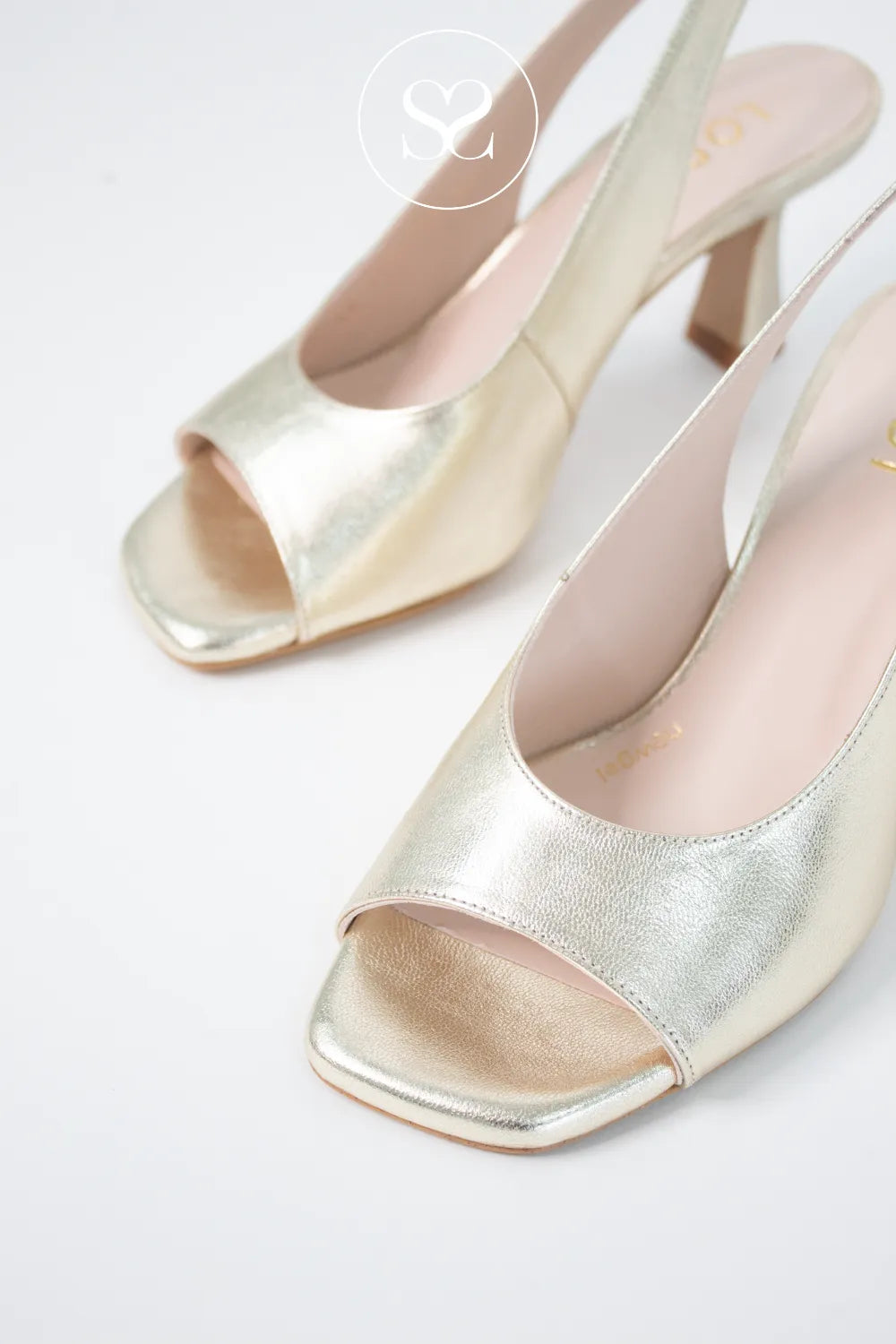 LODI Gold Slingback Sandals - LUDVIG Perfect for occasion wear, weddings, and polished evenings out.