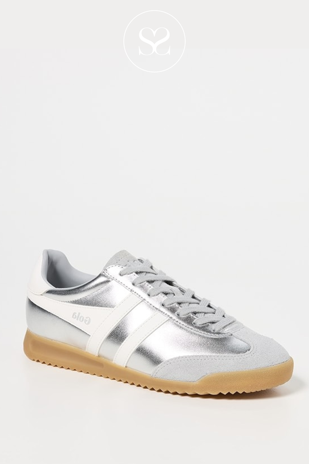 Gola torpedo silver and white trainers for women