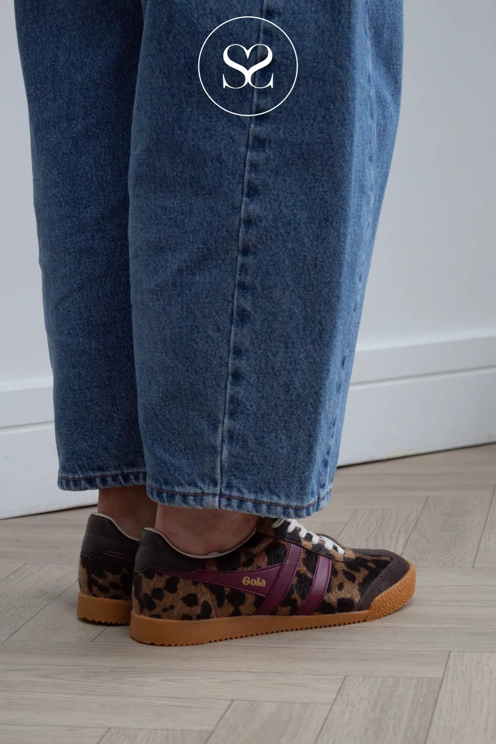 Gola Retro Brown Cow Print Trainers — Elan Savanna CLB867TK