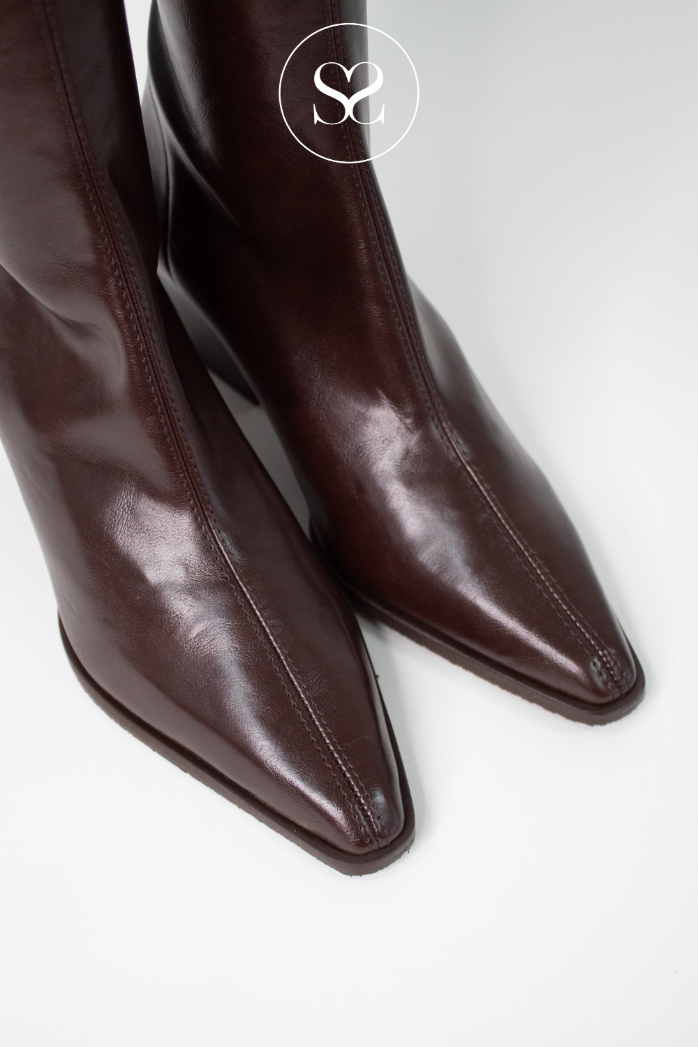 MISS ELASTIC CHOCOLATE BROWN KNEE HIGH SOCK BOOTS - 78150