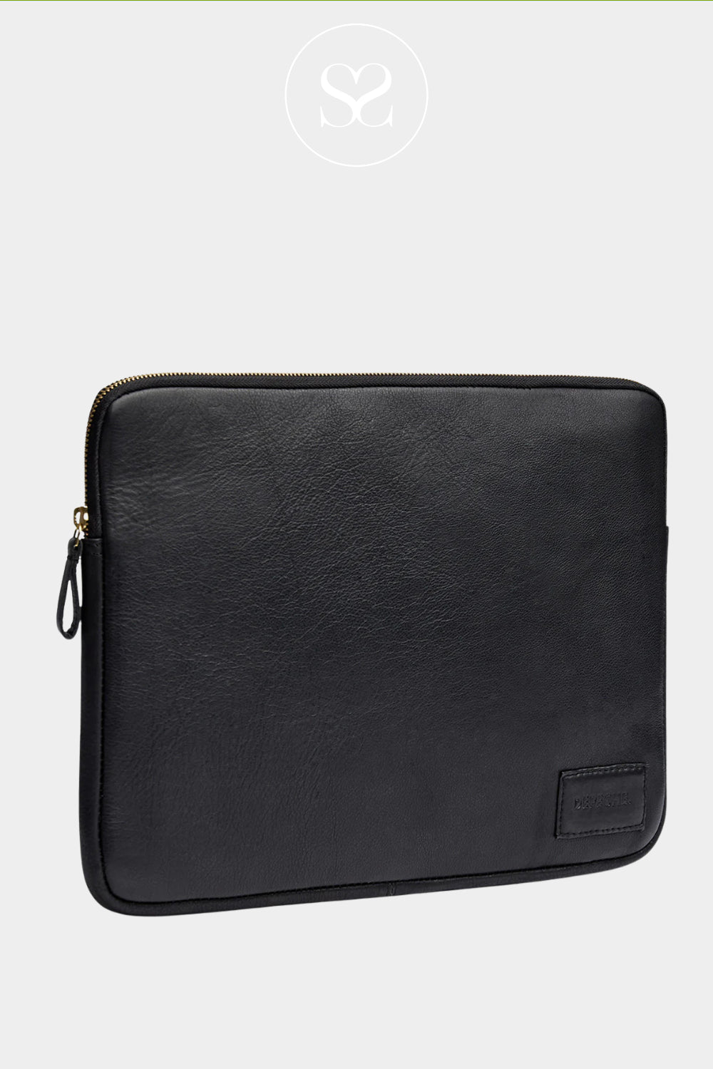 DEPECHE BLACK LEATHER LAPTOP BAG 16826