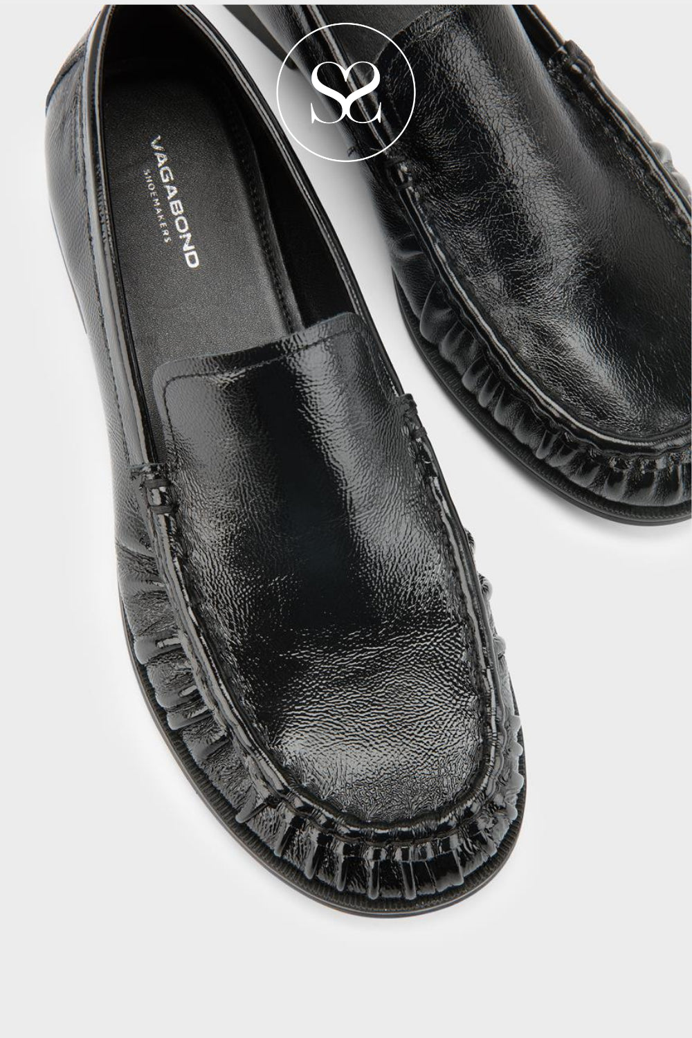 Vagabond Black Patent Leather Loafers - Brandi 6229-060