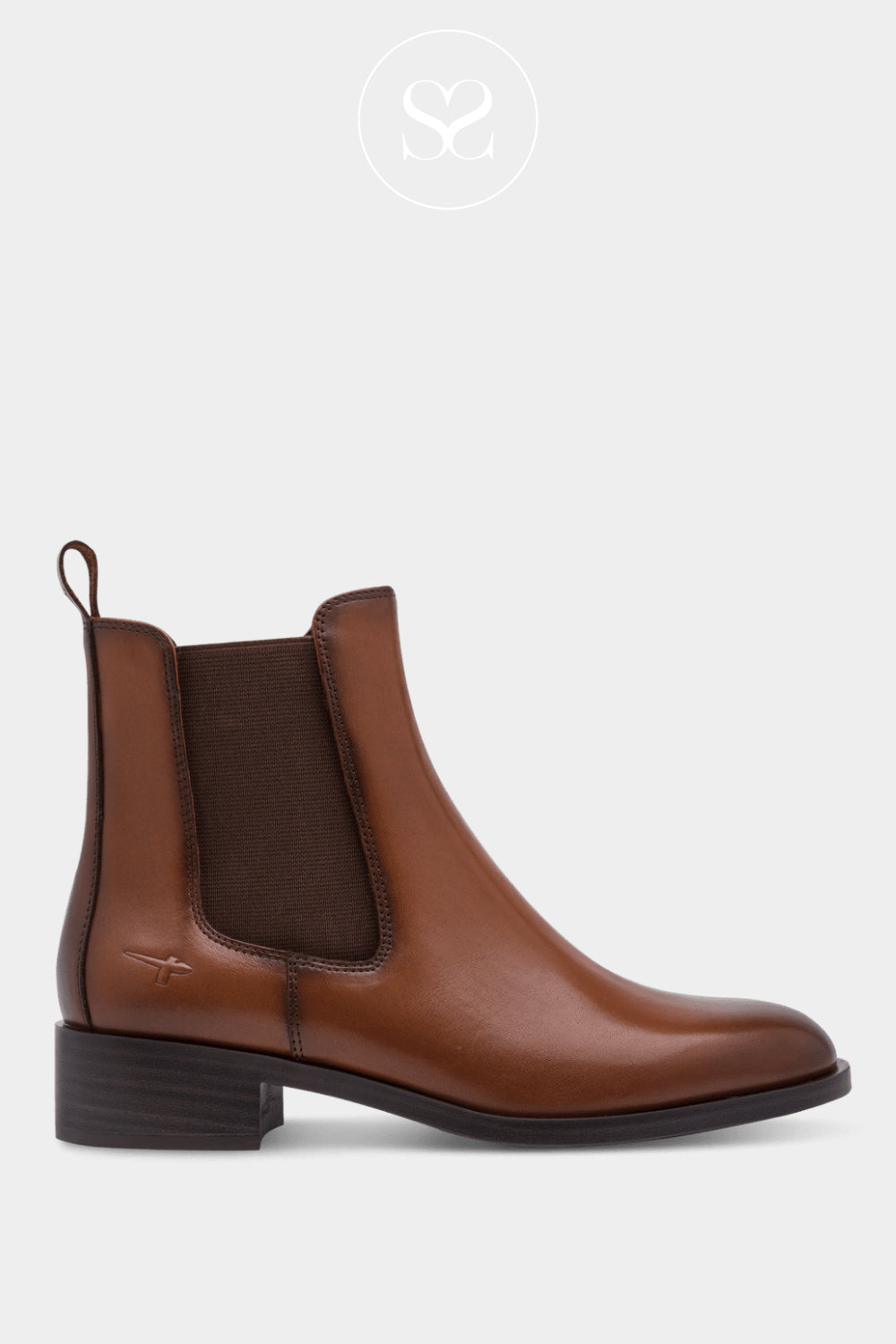Tamaris Brown Leather Round Toe Chelsea Boots — 1-25361 Ireland