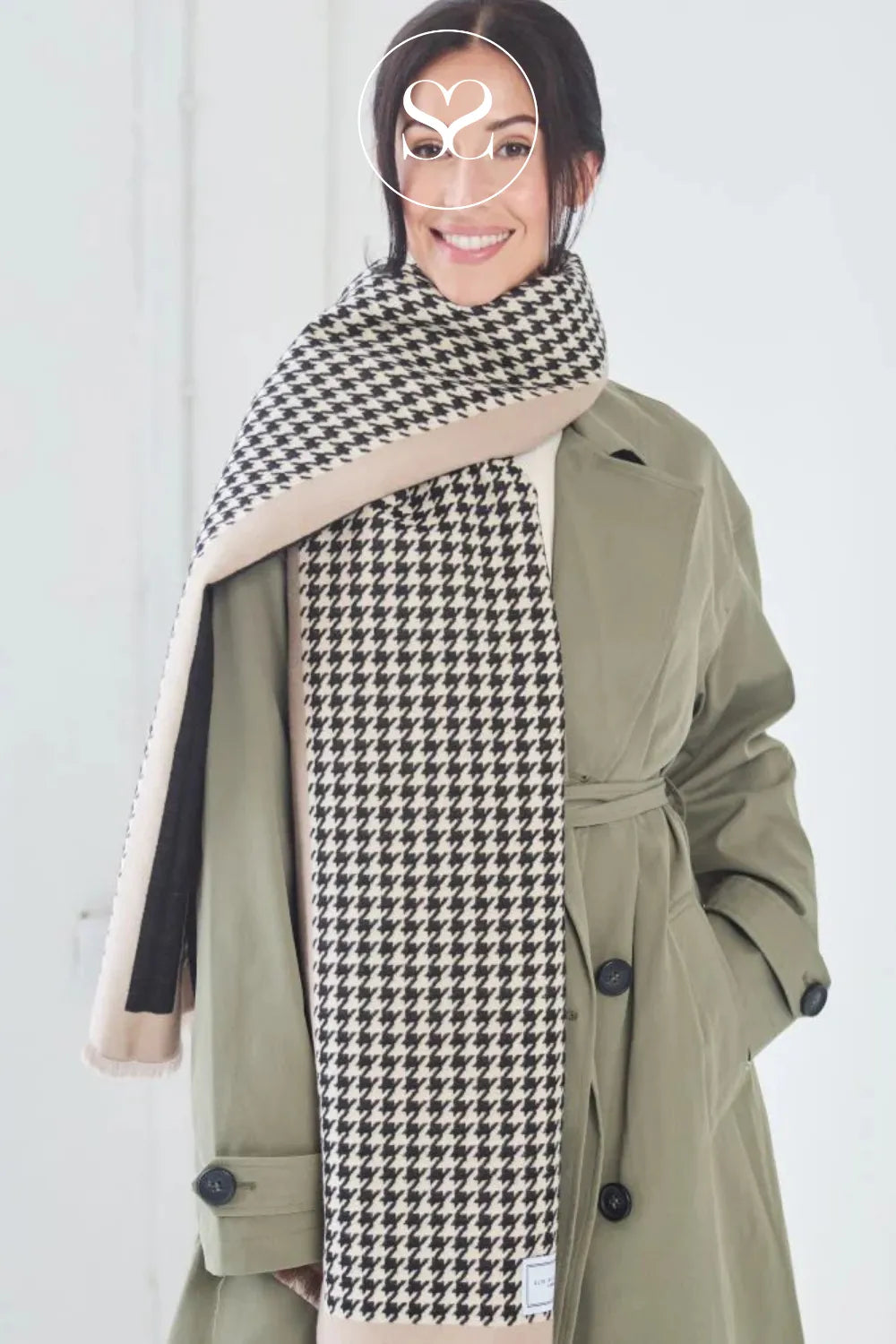 ELIE BEAUMONT WINTER SCARF - DOGTOOTH CHECK