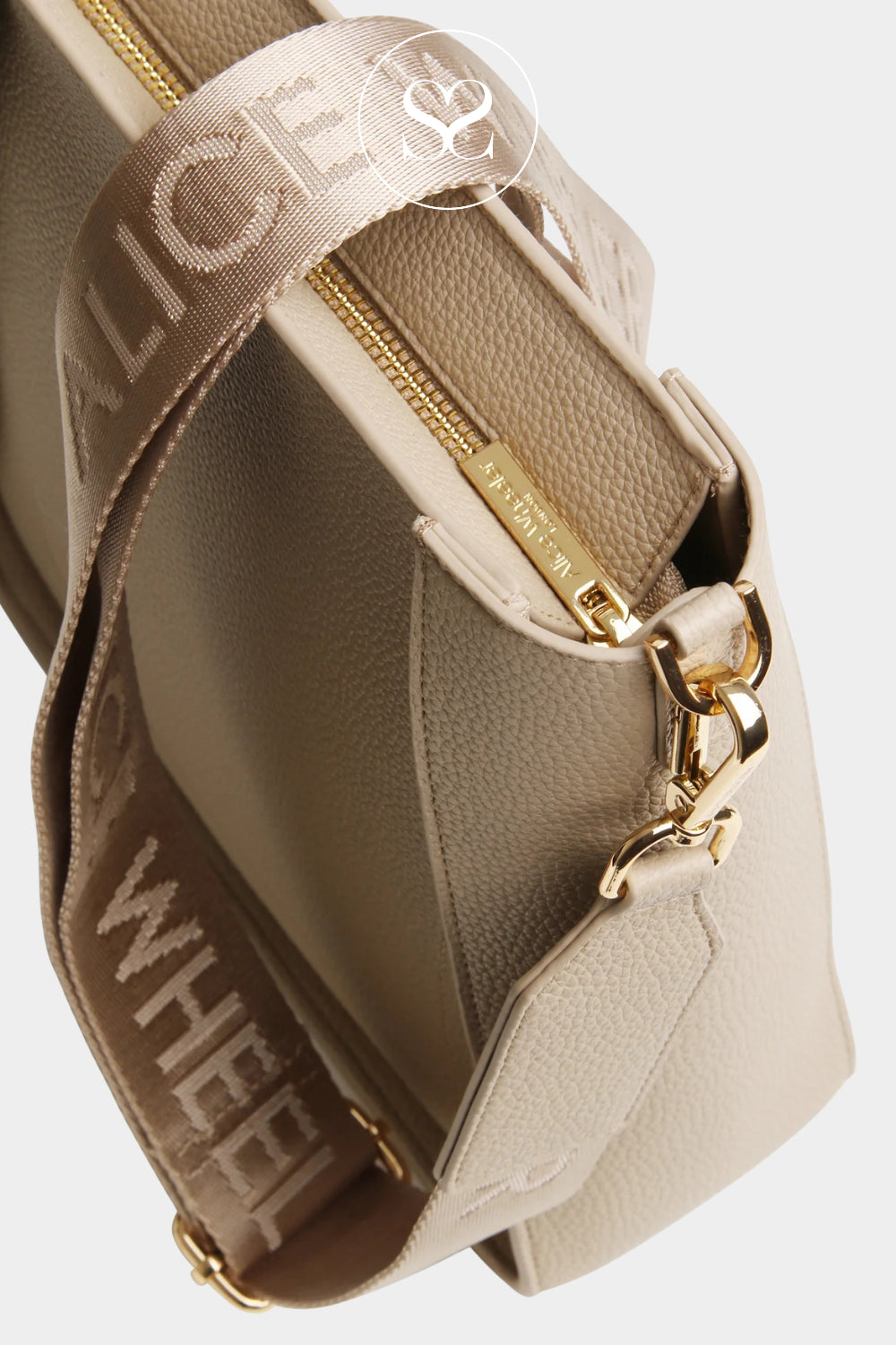 ALICE WHEELER CREAM COLOURED HANDBAG WITH ZIP FASTENING FOR WOMEN