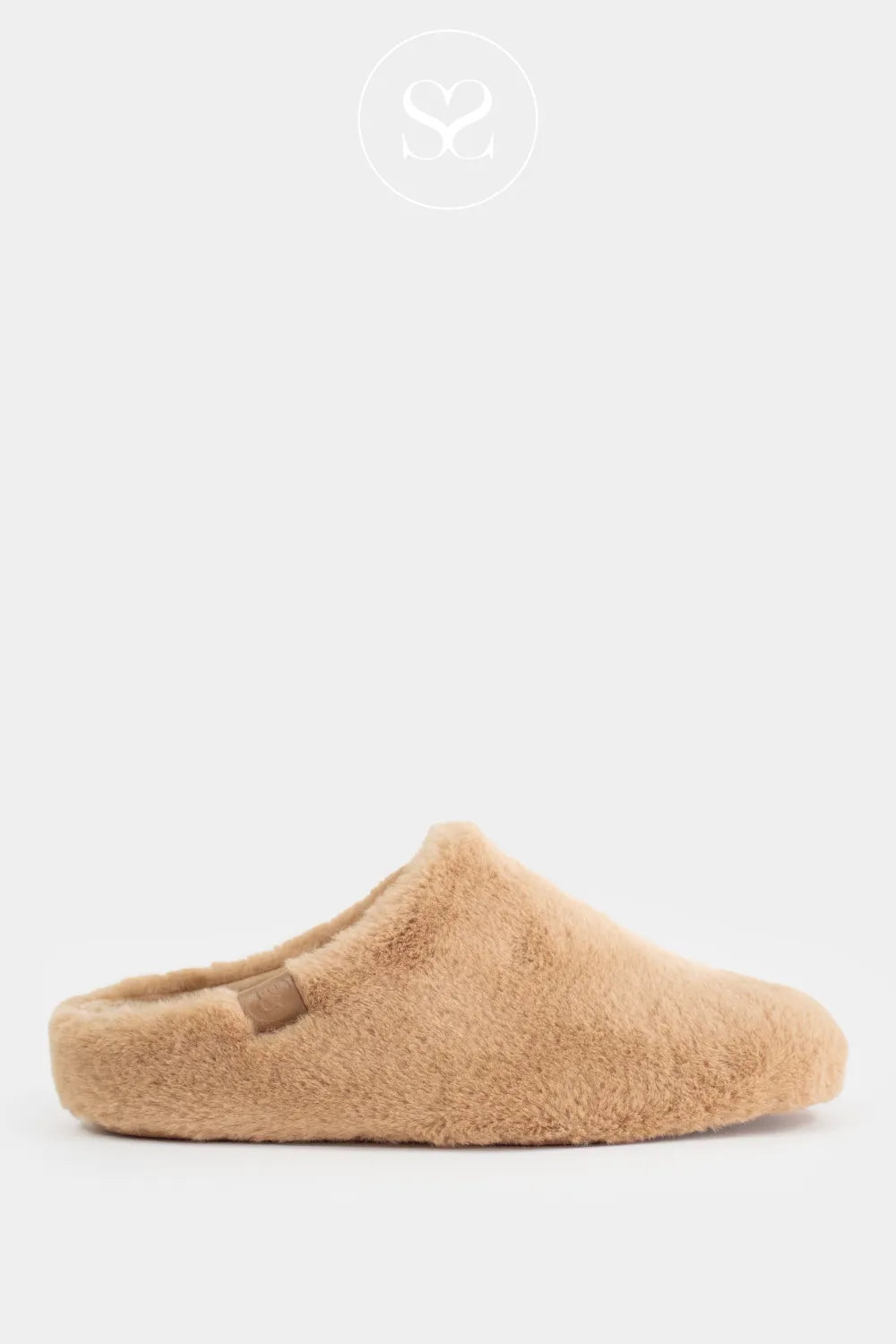 ANOTHER STEP CAMEL FAUX FUR SLIDER SLIPPERS 06068015
