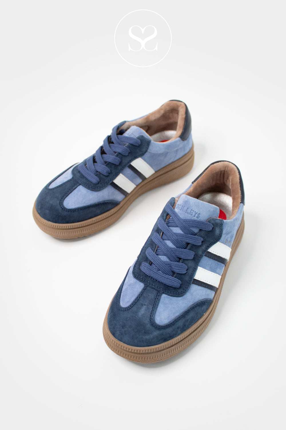 DRILLEYS BLUE & NAVY PLATFORM TRAINERS - EIGHTY THREE