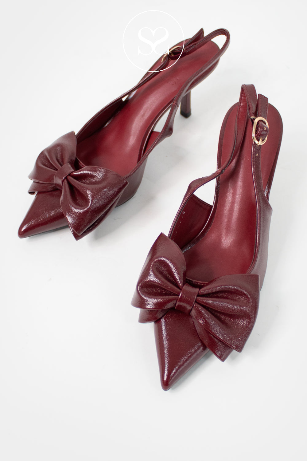 SHENEIL BURGUNDY SLINGBACK HIGH HEELS - 13GB-30