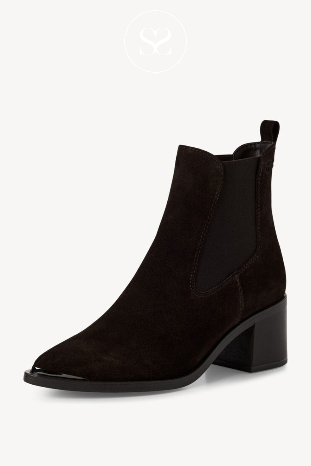 Chocolate Brown Ankle Boots with a Block Heel