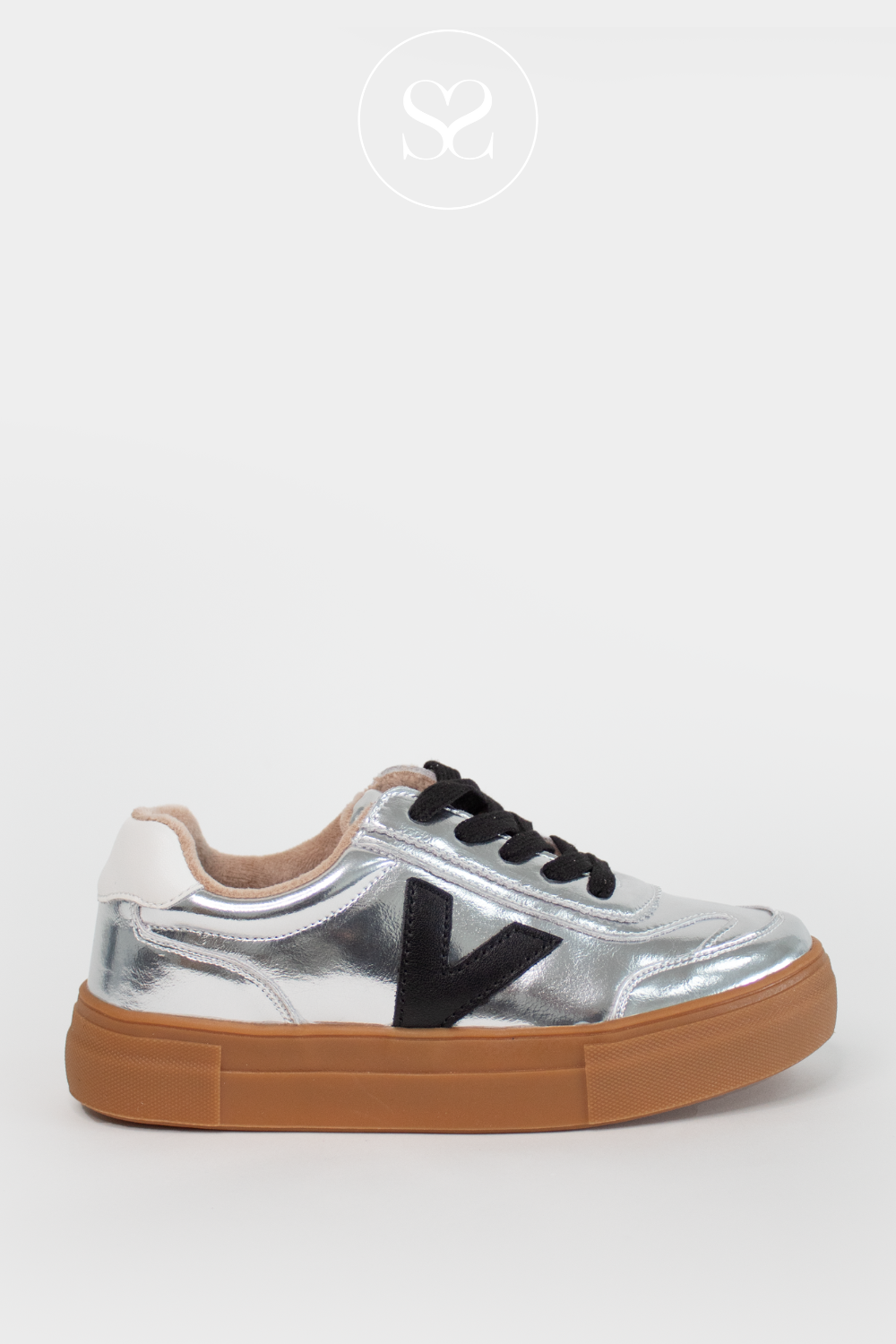 DRILLEYS SILVER ( ILLUMINATE) FLATFORM TRAINERS EIGHTY