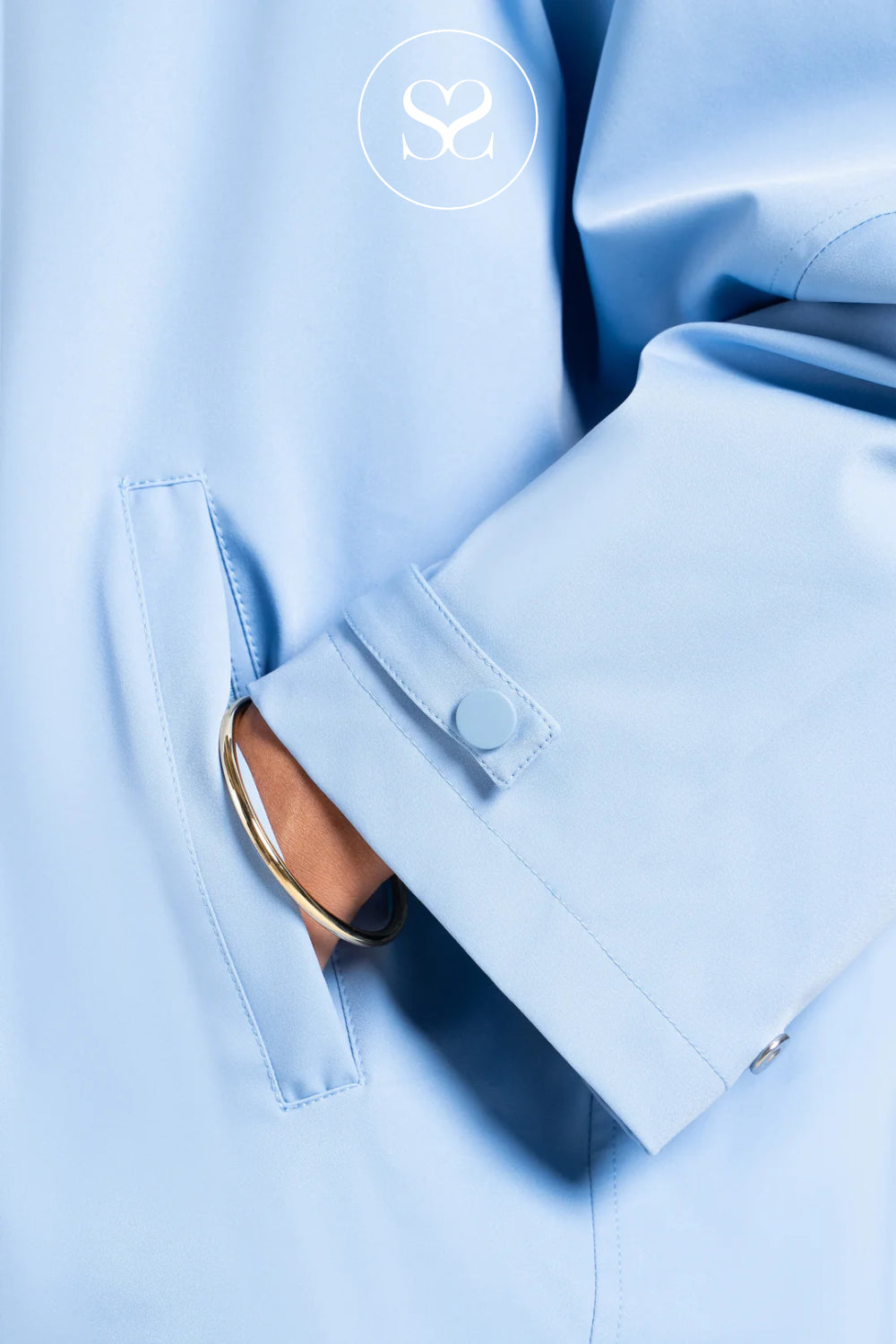 Flotte Blue Oversized Cape with Buttoned Cuffs