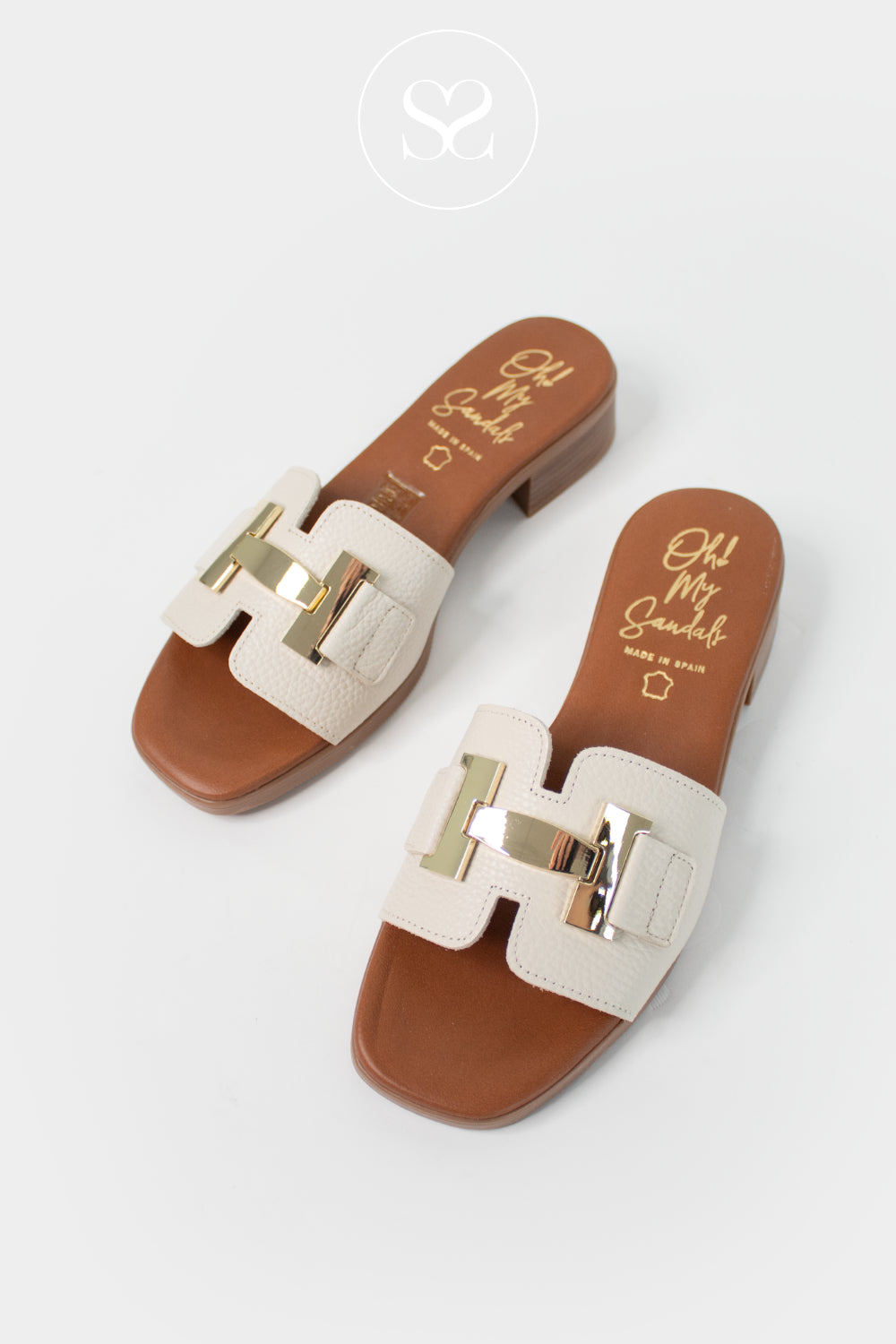 Oh My Sandals Off-White Slider Sandals 5890