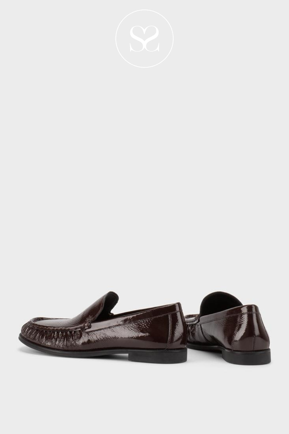 Vagabond Brown Patent Leather Loafers - Brandi 6229-060