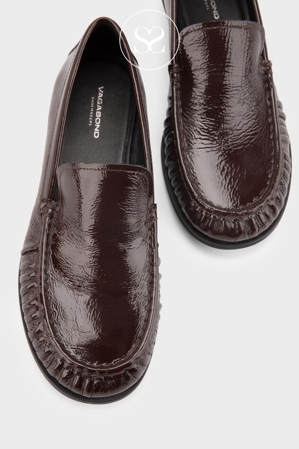 Vagabond Brown Patent Leather Loafers - Brandi 6229-060