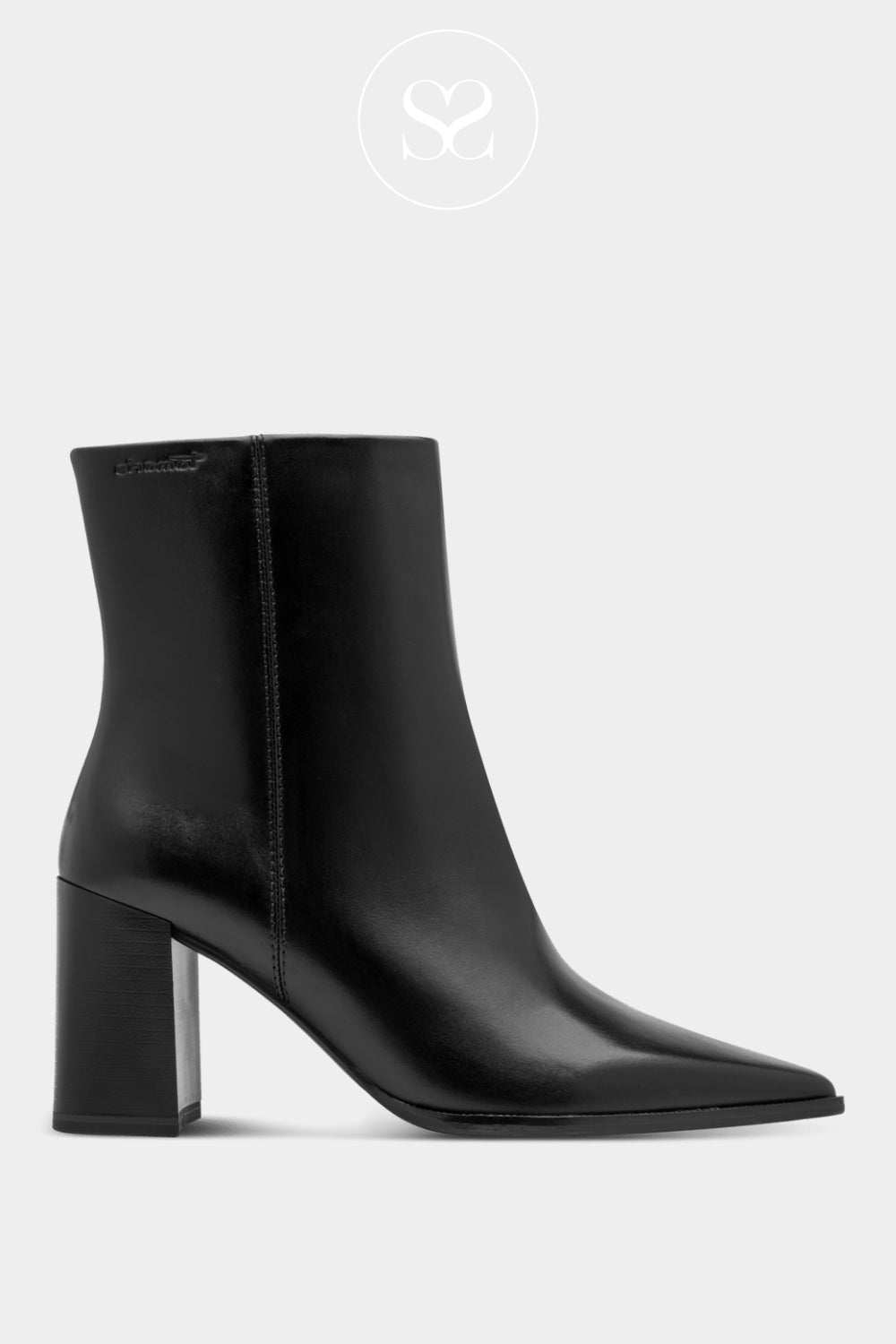 Tamaris Black Leather Pointed Toe Ankle Boots — 1-25394 Ireland