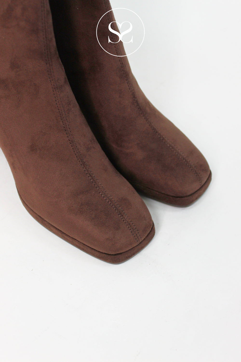 LODI BEIGE SUEDE BLOCK HEEL PLATFORM SOCK BOOTS - LAIRA