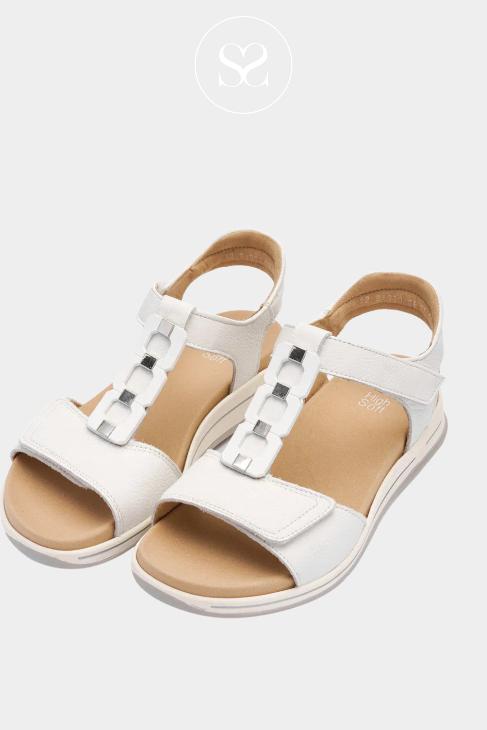 Ara Off-White walking sandals with velcro straps