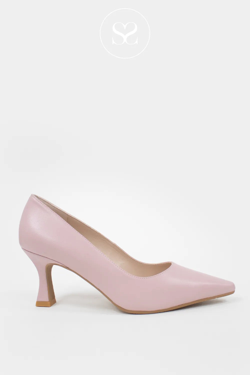 LODI Blush Mid-Heel Court Shoes - Jona pointed toe and flared heel design