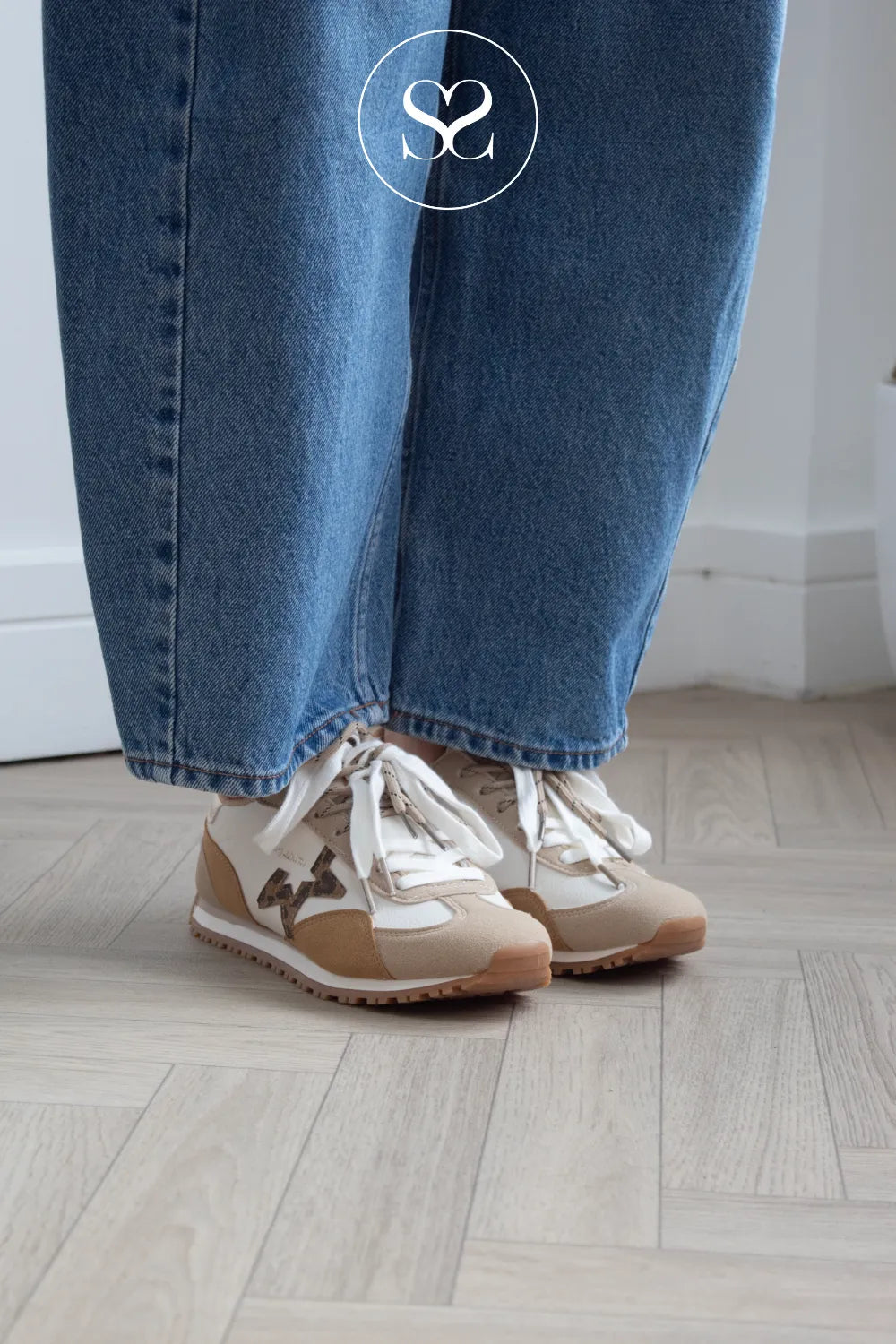 Teddy Smith White & Beige Sporty Trainers - 121131