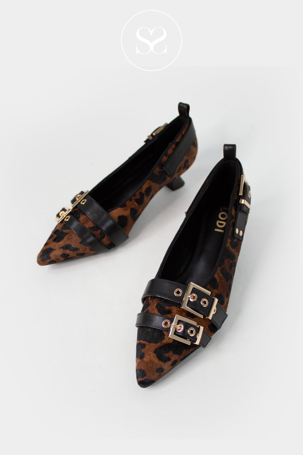 LODI LEOPARD PRINT KITTEN HEEL COURT WITH BUCKLES - A-ROMULO-P IRELAND