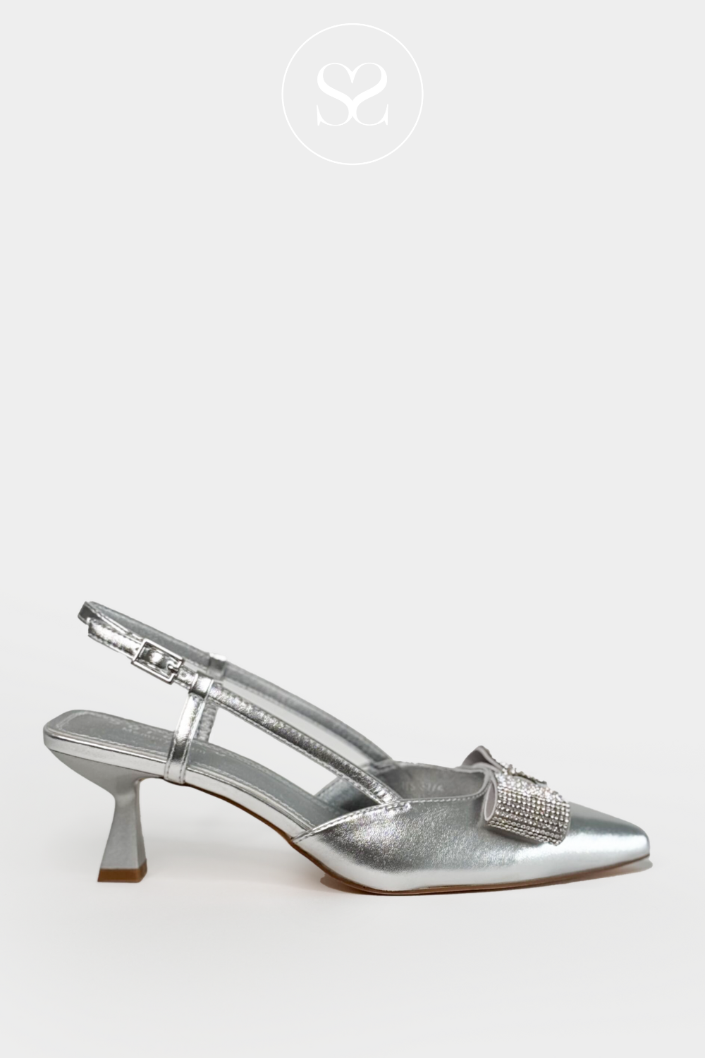 SORENTO WRIGHTS SILVER SINGBACK POINTED TOE SHOES