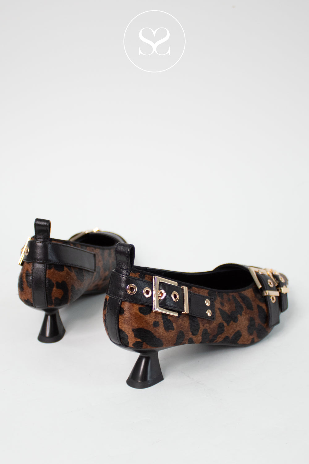 LODI LEOPARD PRINT KITTEN HEEL COURT WITH BUCKLES - A-ROMULO-P