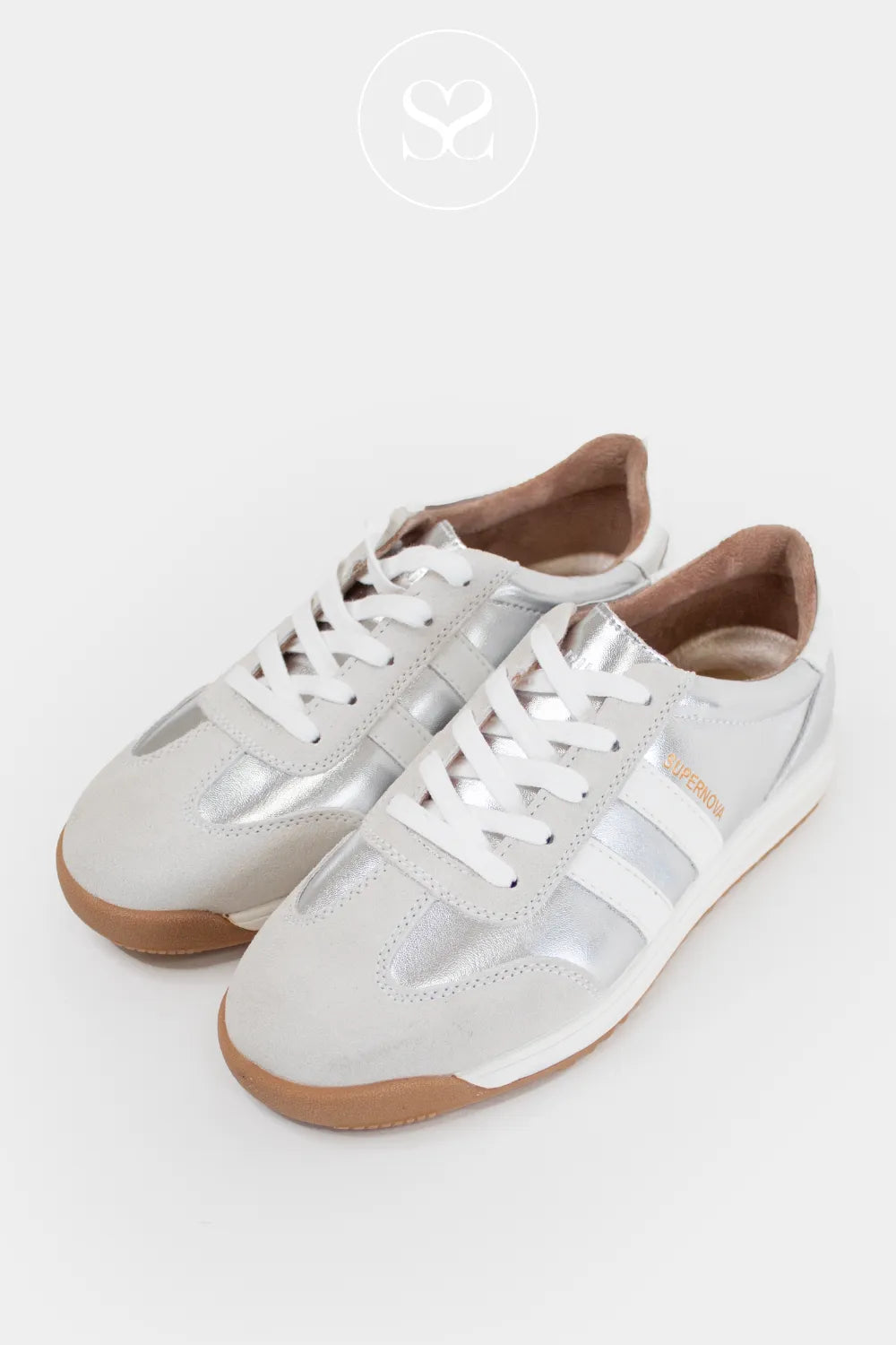 Drilleys Silver & White Trainers - Sixty Nine