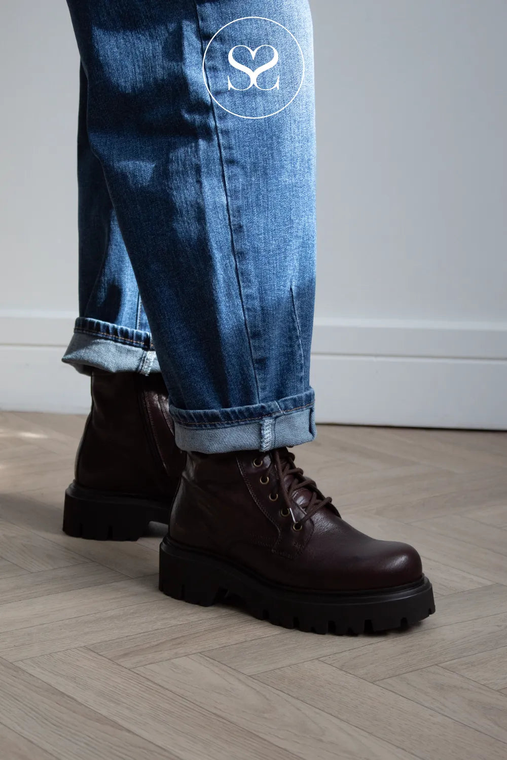 Nero Giardini Brown Chunky Lace-up Boots - I618064D