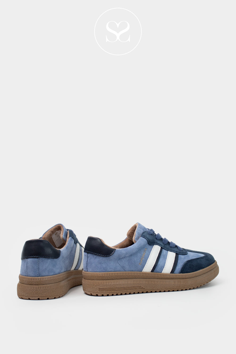 DRILLEYS BLUE & NAVY PLATFORM TRAINERS - EIGHTY THREE