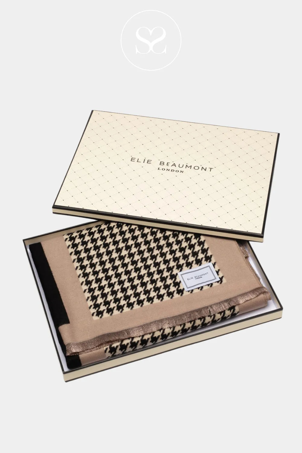 ELIE BEAUMONT WINTER SCARF - DOGTOOTH CHECK GIFTING IRELAND