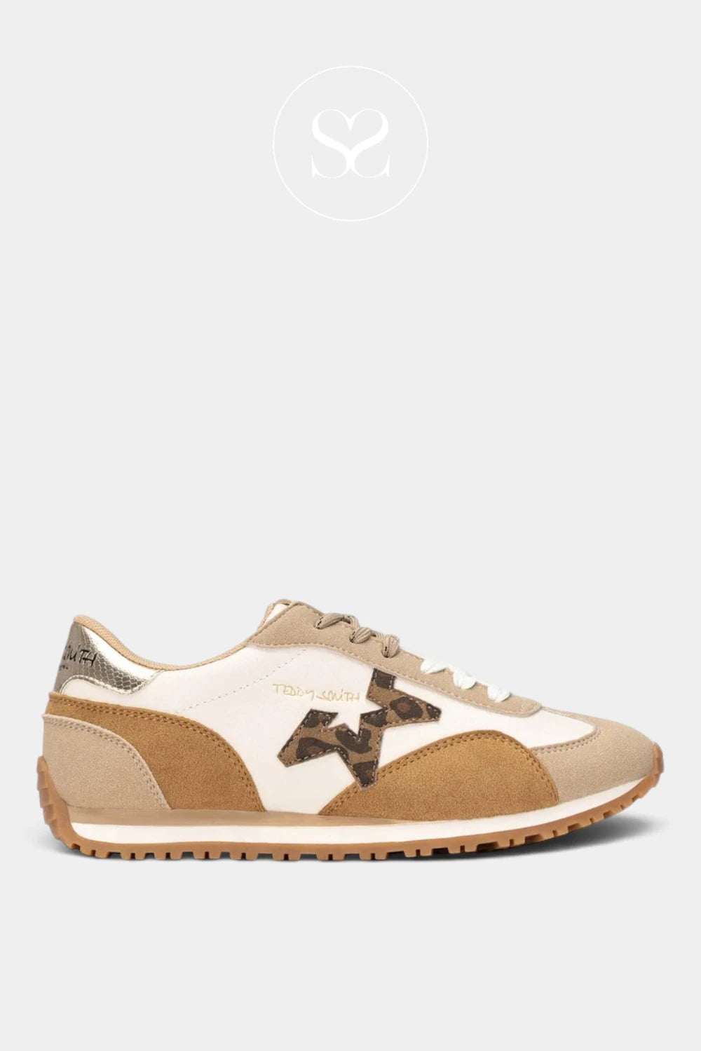Teddy Smith White & Beige Sporty Trainers - 121131