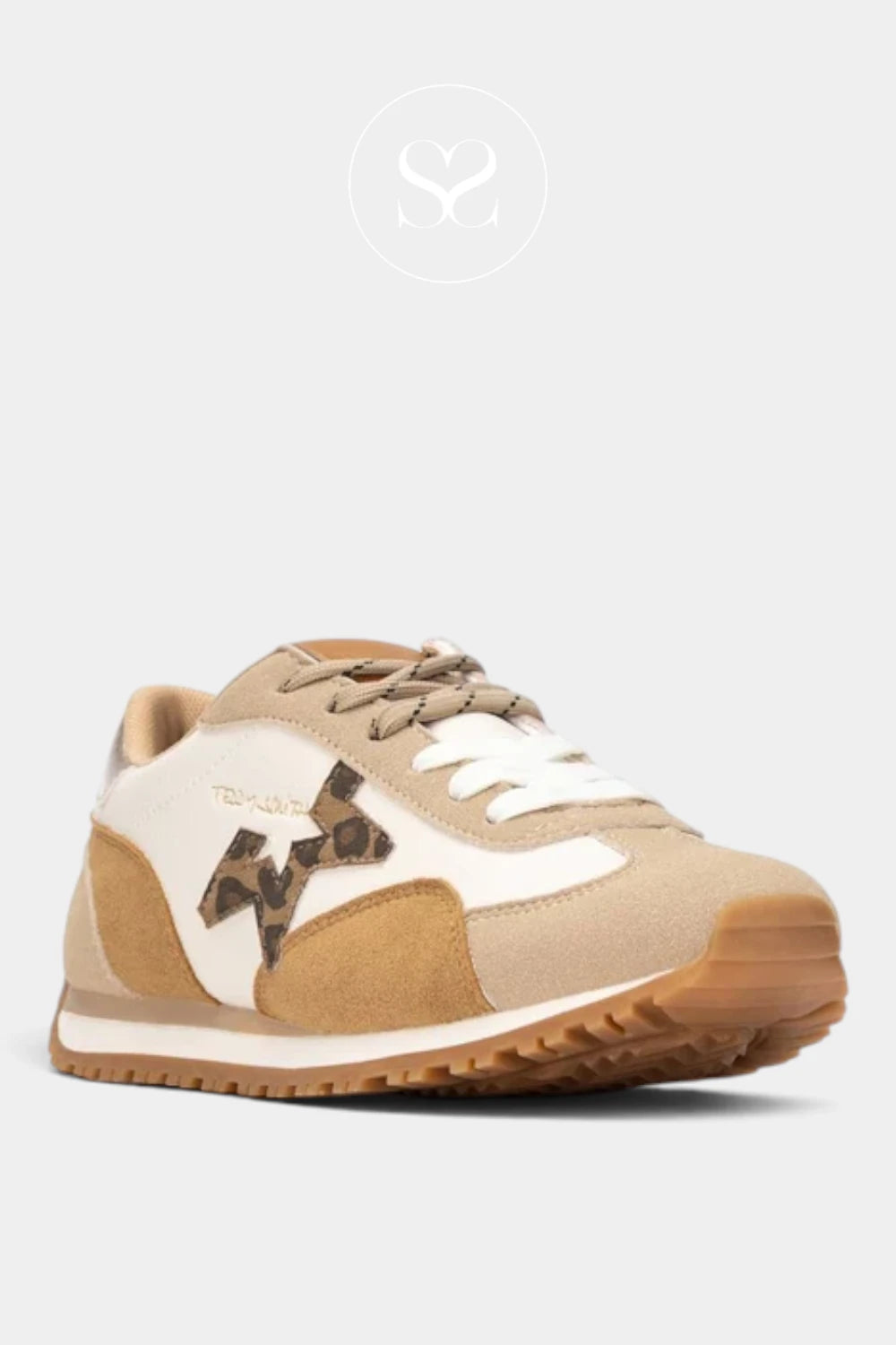 Teddy Smith White & Beige Sporty Trainers - 121131
