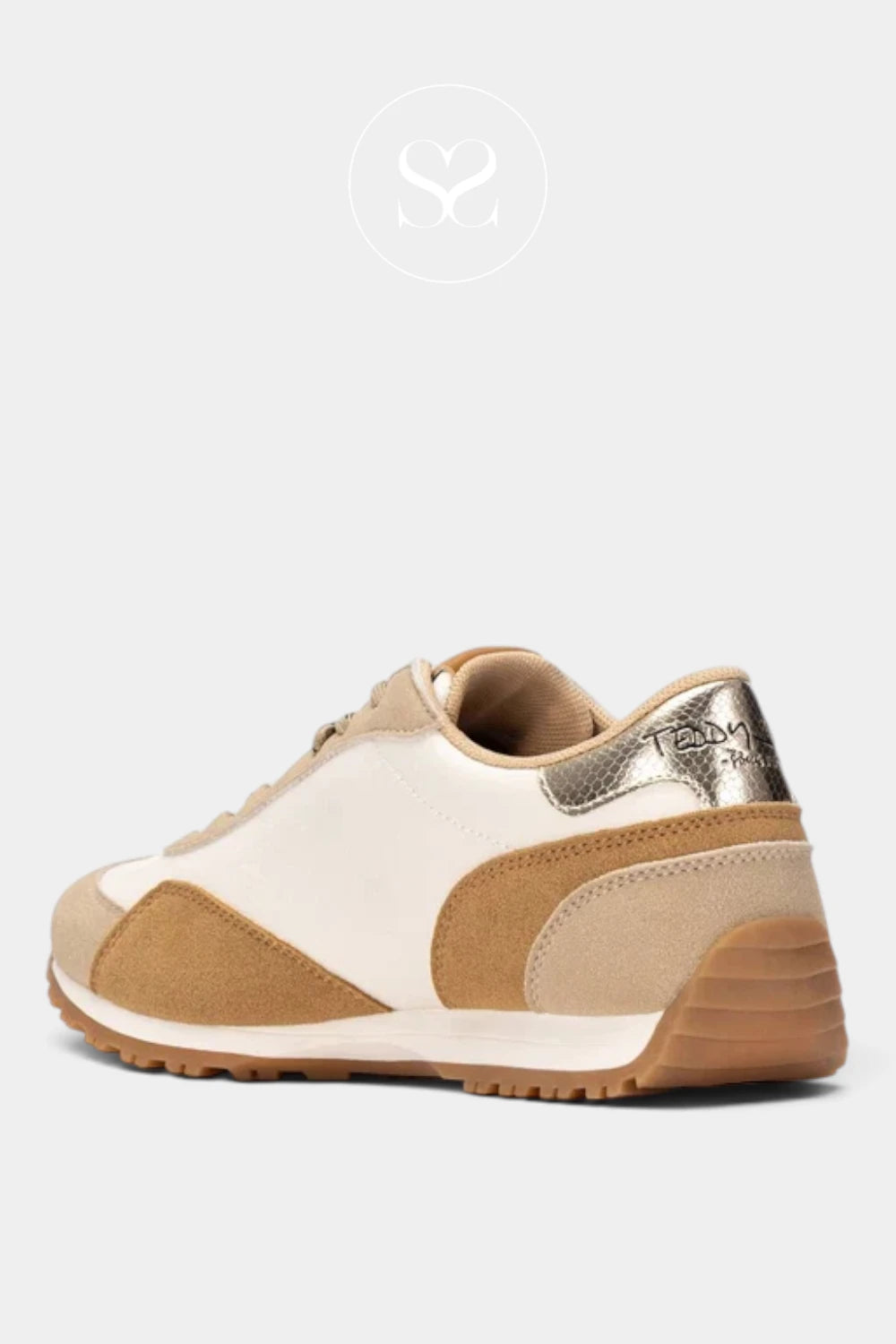 Teddy Smith White & Beige Sporty Trainers - 121131