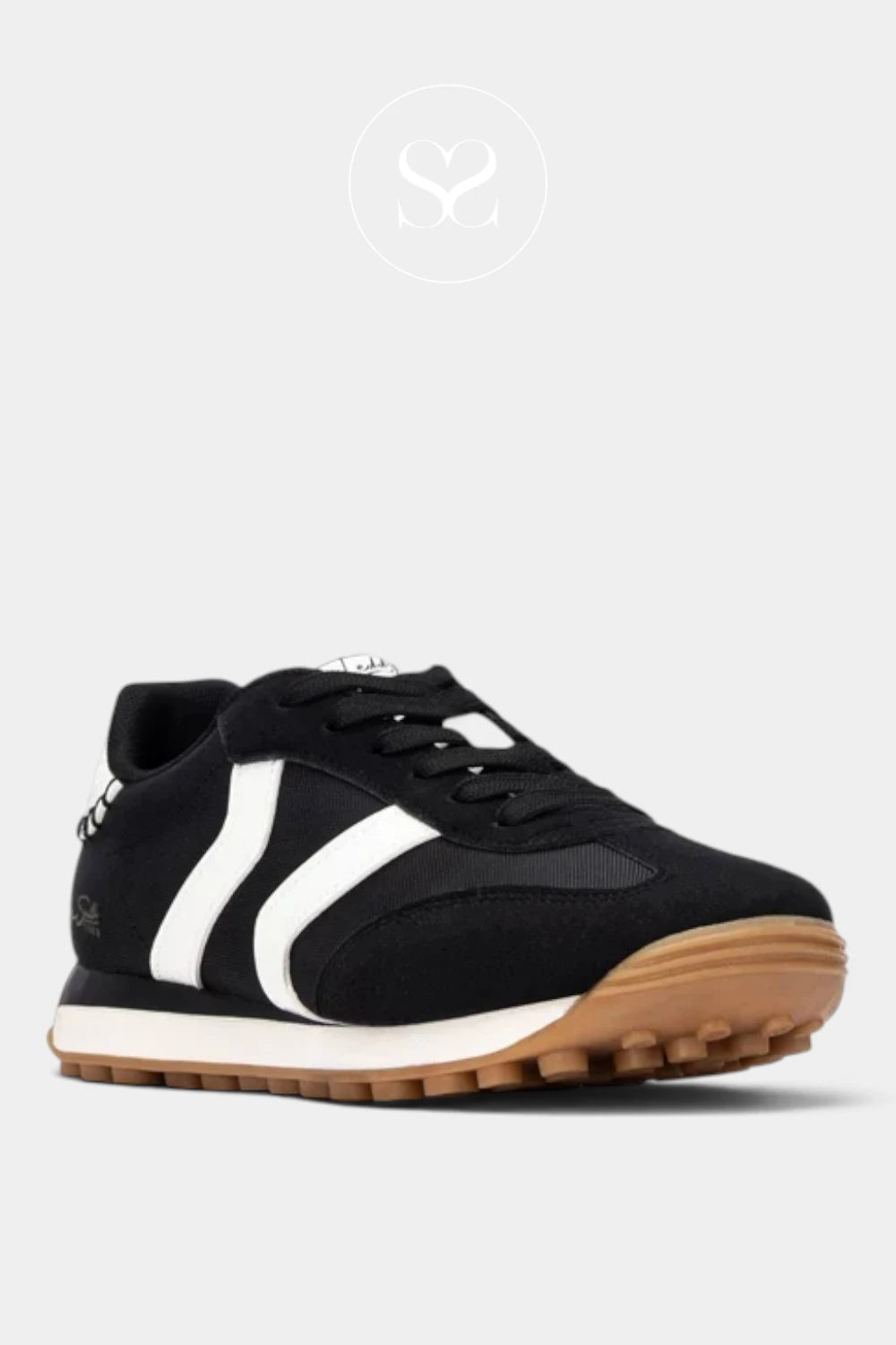 Teddy Smith Black and White Sporty Retro Trainers - 121138 for Women - ireland