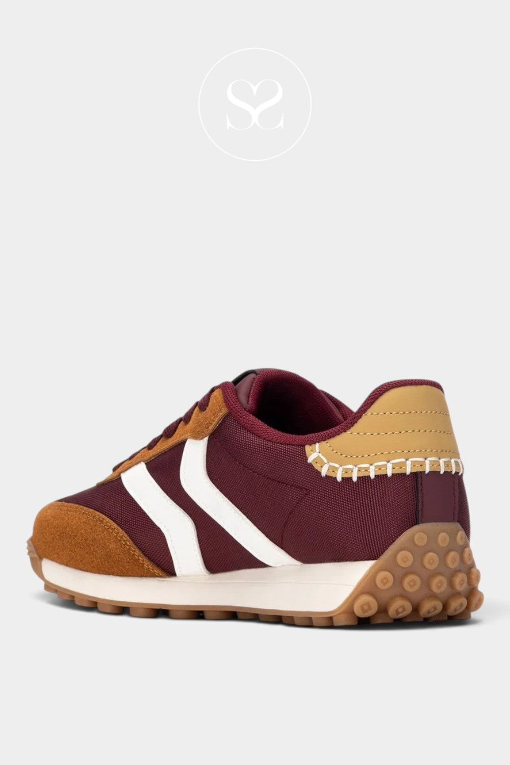 Retro trainers in wine and camel. everydaywear trainers