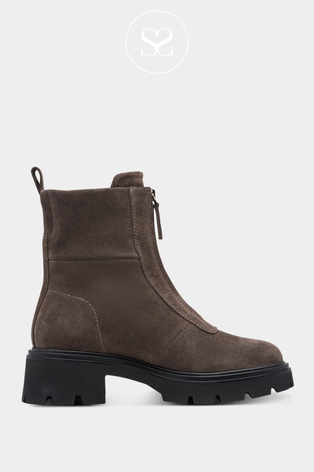 Tamaris Brown Suede Chunky Ankle Boots - 1-25413 for Women in Ireland